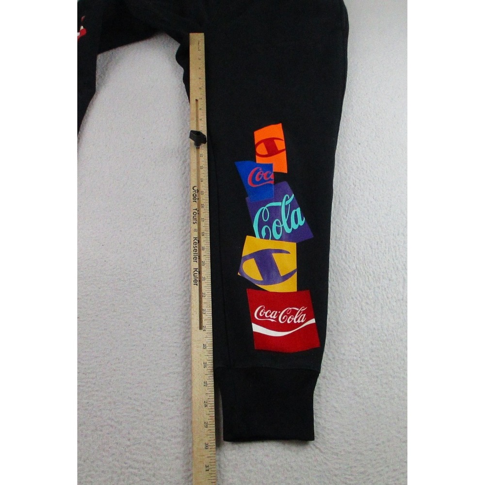 Champion x Coca-Cola Pants Mens Large Black Reverse Weave Sweatpants Collab Logo - Picture 9 of 13